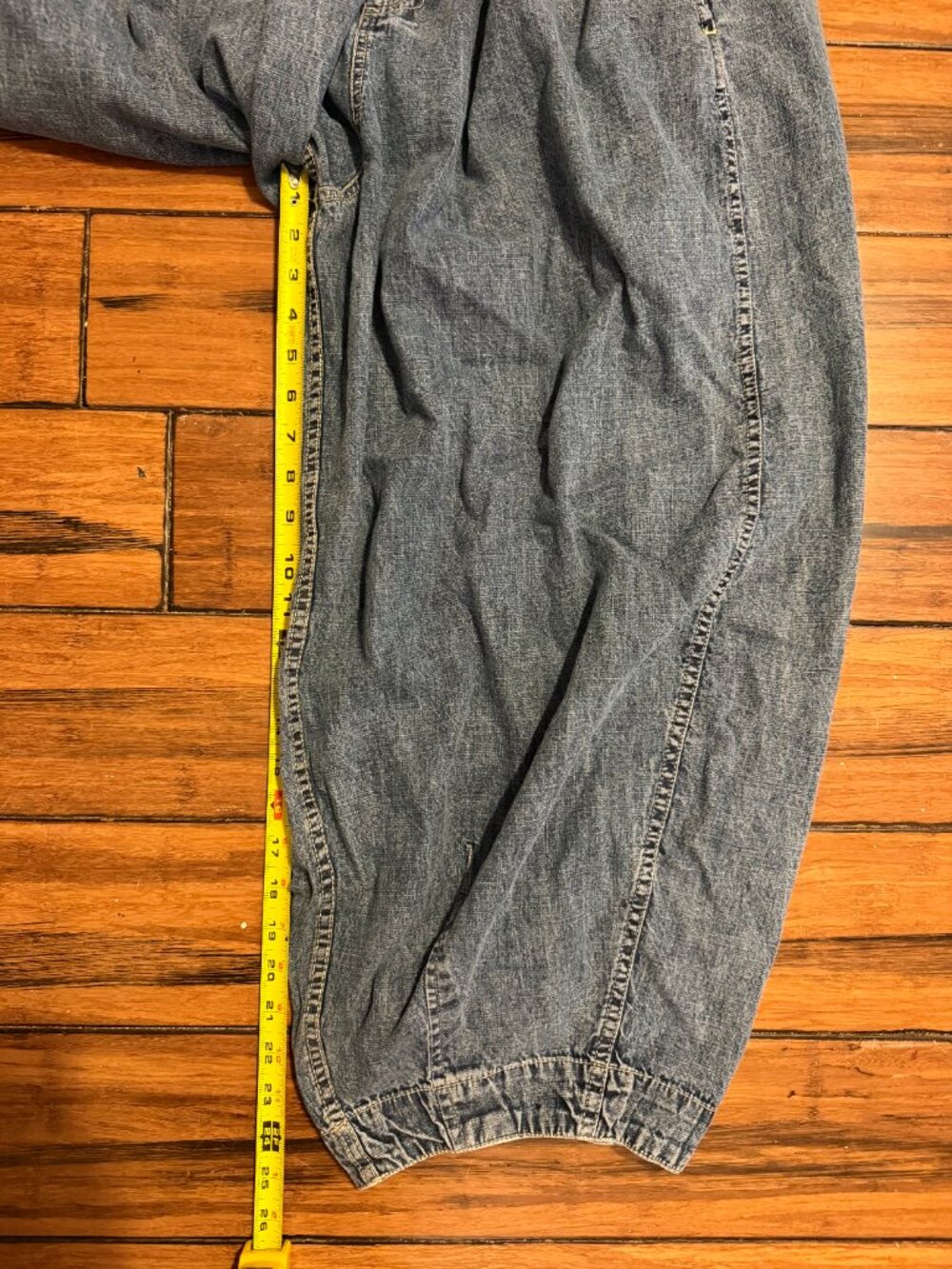 Free People We the Free Baggy Pull On Jean Pants, Size L - Picture 7 of 7